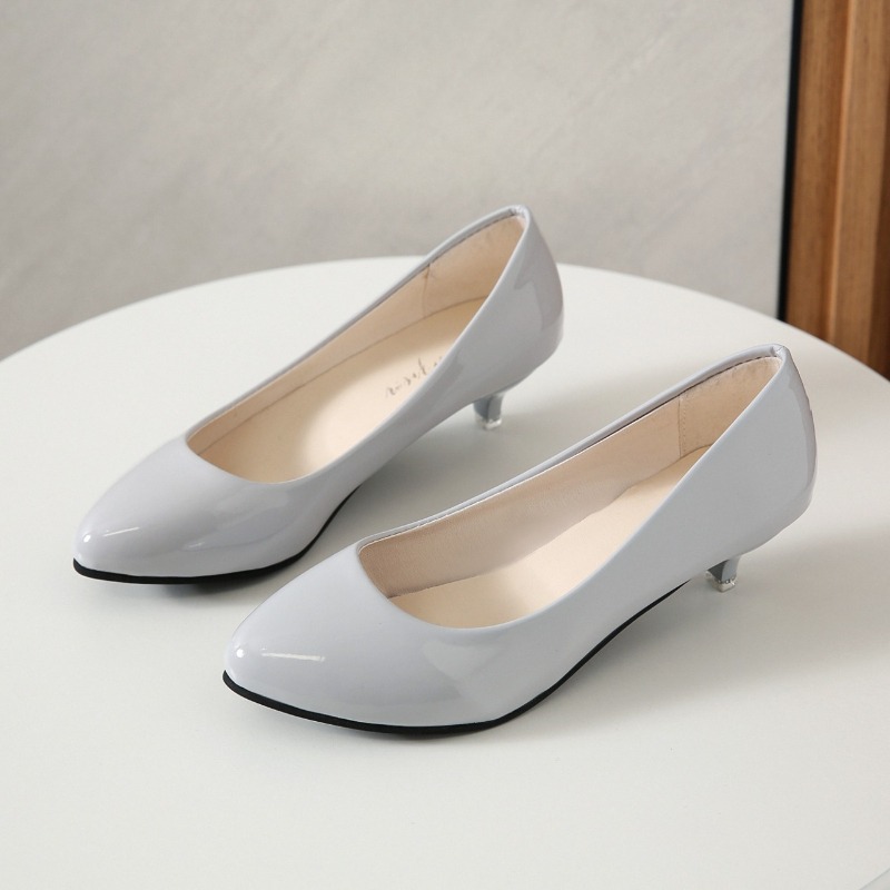 Women'S Shoes Large - 大きいサイズ35-42、柔らかい女性用ミドルヒールシングルシューズ、黒のプロフェッショナルシューズ、浅めのワークシューズ