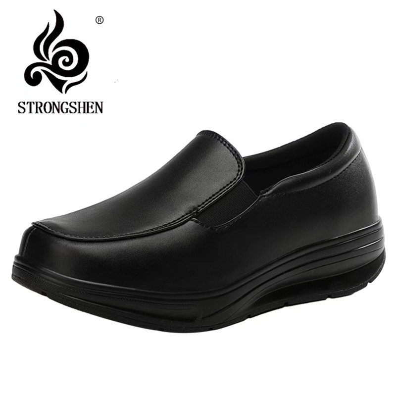 Women'S Shoes Neuropathy - Strongshen-女性の快適な春の靴,カジュアルな女性の靴,白い看護靴,滑り止めプラットフォーム