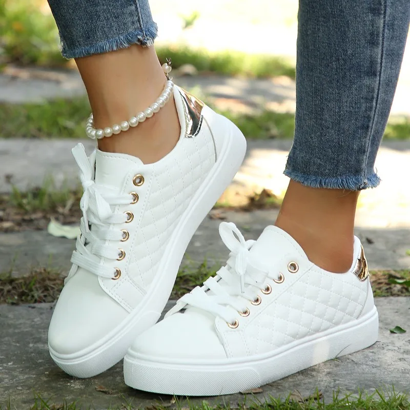 Women Shoes Jd - 女性用の白い加硫スニーカー,プラットフォームスニーカー,テニス,カジュアル,フラット,レースアップ,快適,テニス,2024