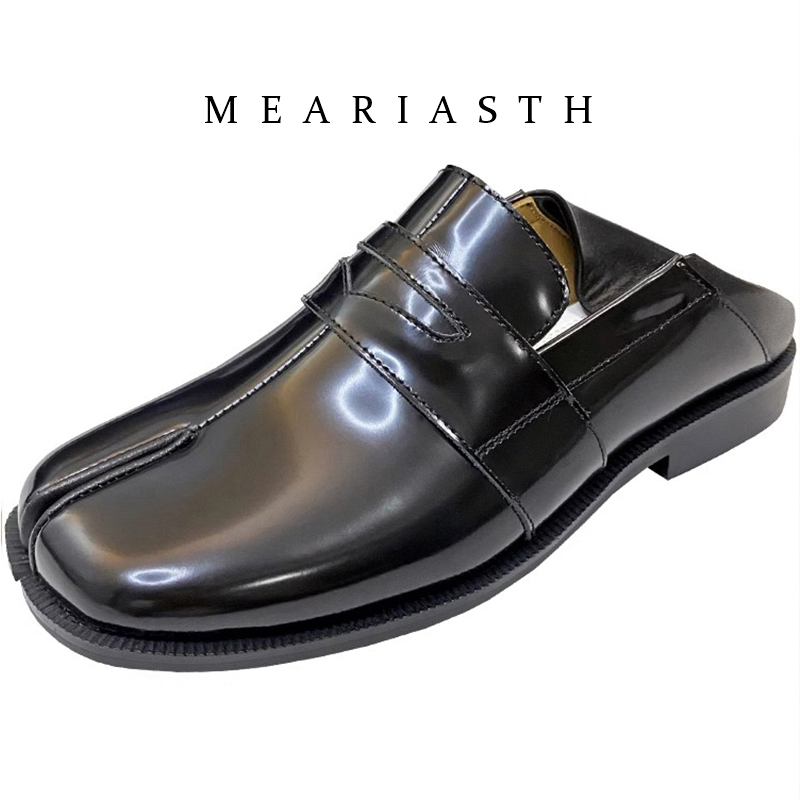 Women'S Shoes Loafers Black - 黒のタビシューズ、スプリットトゥ、パテントレザー、女性用ローファー、滑り止め、軽量、ラウンドトゥ、幅広、カジュアル、キュート、メンズモカシン