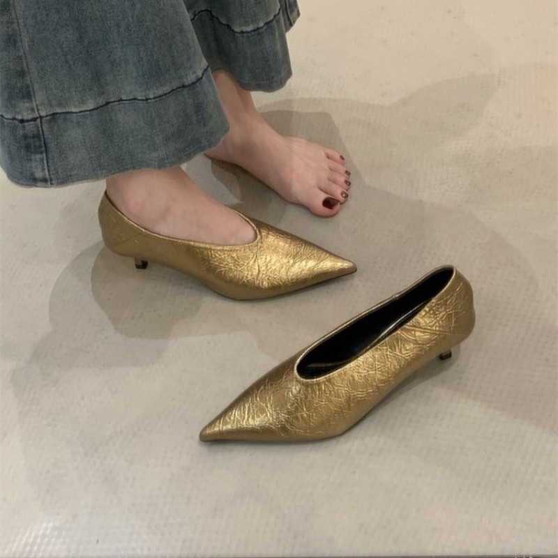 Pointed Toe Flat - 2025年秋新作 通勤風 フラットヒール 浅口 ポインテッドトゥ シングルシューズ