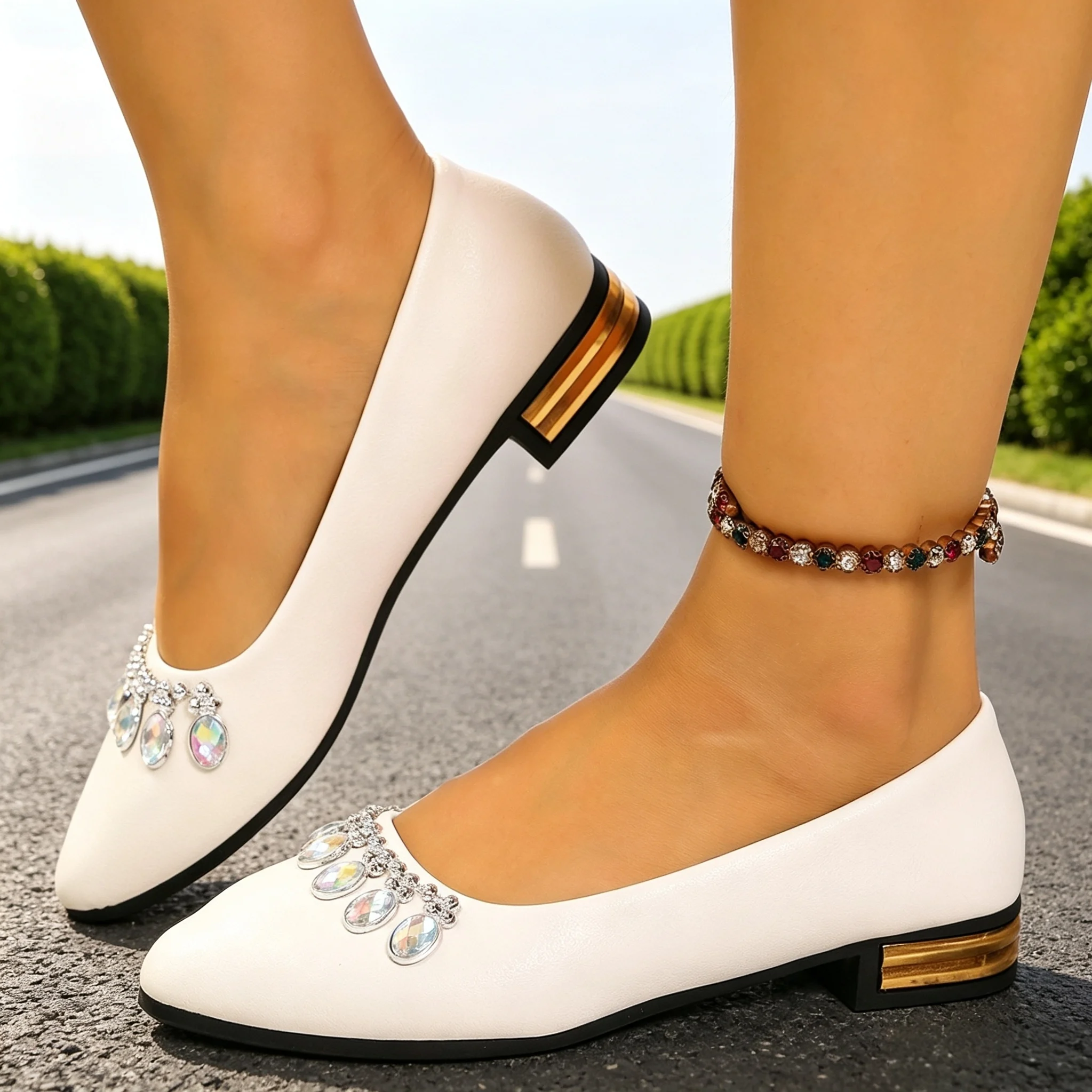 Pointed Toe Flat - レディースフラットシューズ ポインテッドトゥ バレエシューズ プラスサイズ フラットスニーカー レディース