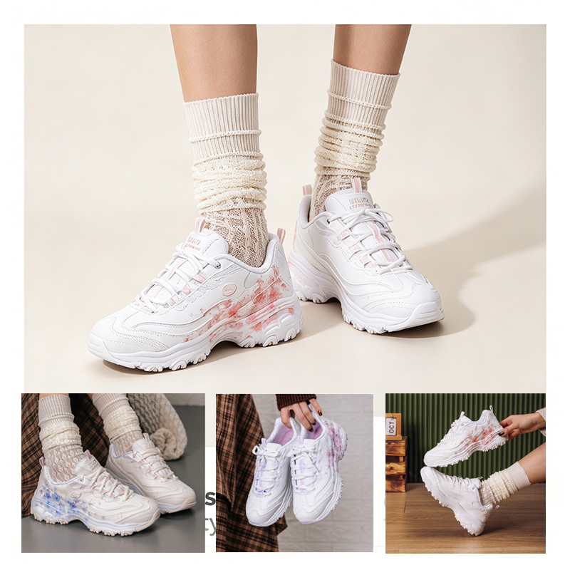 Women Shoes Hong Kong - スケッチャーズ レディース パンダ プラットフォーム スニーカー 通気性メッシュ