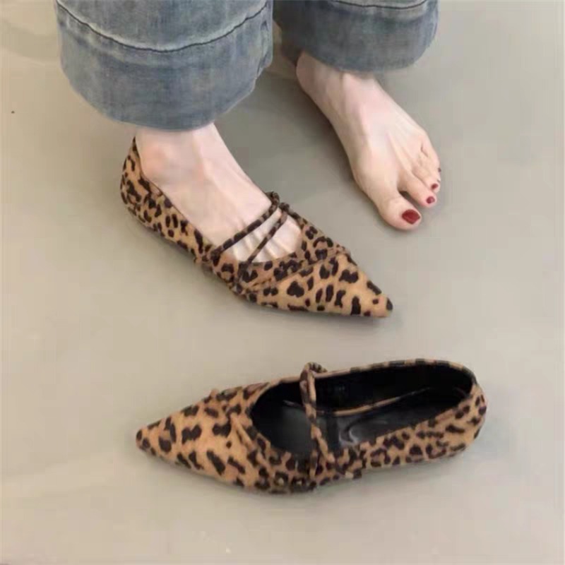 Pointed Toe Flat - レトロフラットバレエダンスシングルシューズスリッポンローヒール女性用履物新版通気性フレンチポインテッドトゥカジュアルシューズ