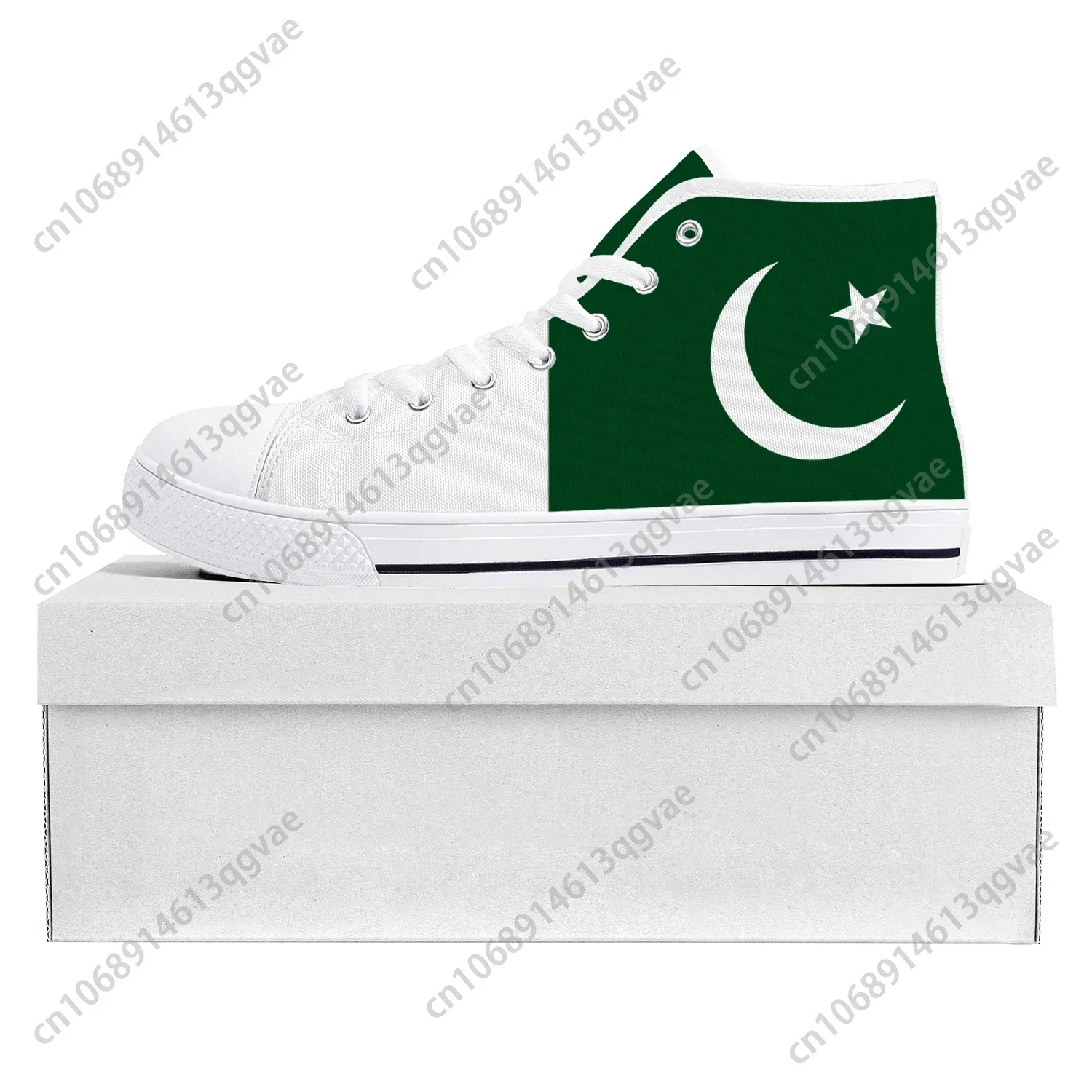 パキスタン国旗ハイカットスニーカーメンズレディースキャンバス - Women'S Shoes In Pakistan のレビューと価格