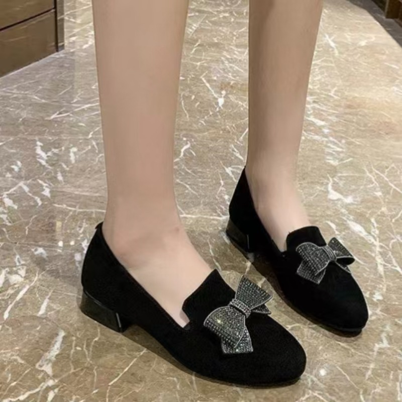 2025年 ブラック 新ファッション レディース リボン付き - Women'S Shoes Loafers Black のレビューと価格