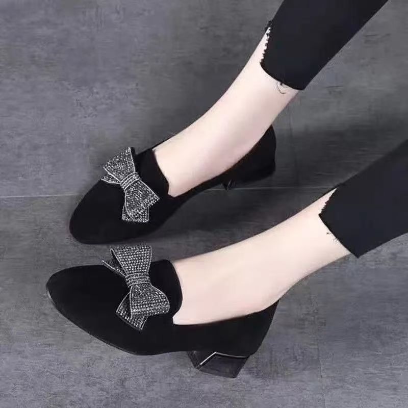 2025年 ブラック 新ファッション レディース リボン付き - Women'S Shoes Loafers Black のレビューと価格