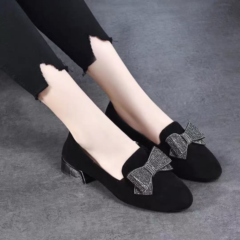 2025年 ブラック 新ファッション レディース リボン付き - Women'S Shoes Loafers Black のレビューと価格