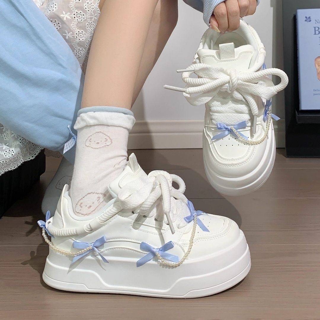 夏用厚底プラットフォームスニーカー女性用香港スタイルスターデ - Women Shoes Hong Kong のレビューと価格