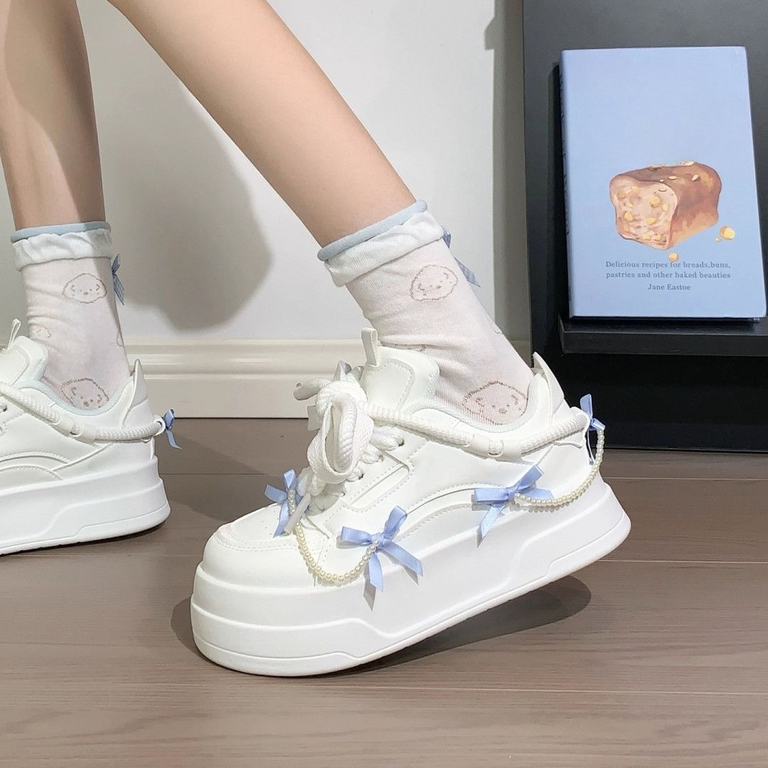 夏用厚底プラットフォームスニーカー女性用香港スタイルスターデ - Women Shoes Hong Kong のレビューと価格