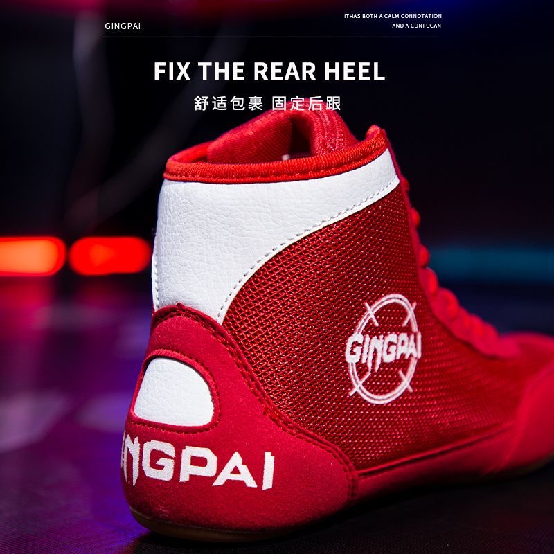 男性女性用プロボクシングシューズ レッドピンク レスリングシ - Women'S Shoes Vs Men'S Size のレビューと価格
