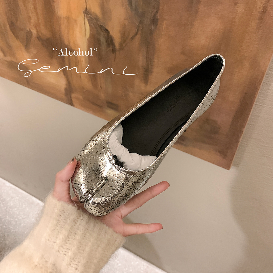 黒バレエフラットスプリットトゥシューズ女性メアリージェーンズ - Women'S Shoes Loafers Black のレビューと価格
