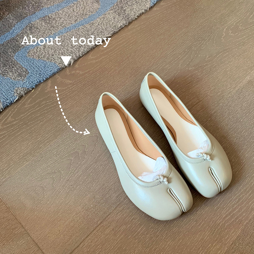黒バレエフラットスプリットトゥシューズ女性メアリージェーンズ - Women'S Shoes Loafers Black のレビューと価格