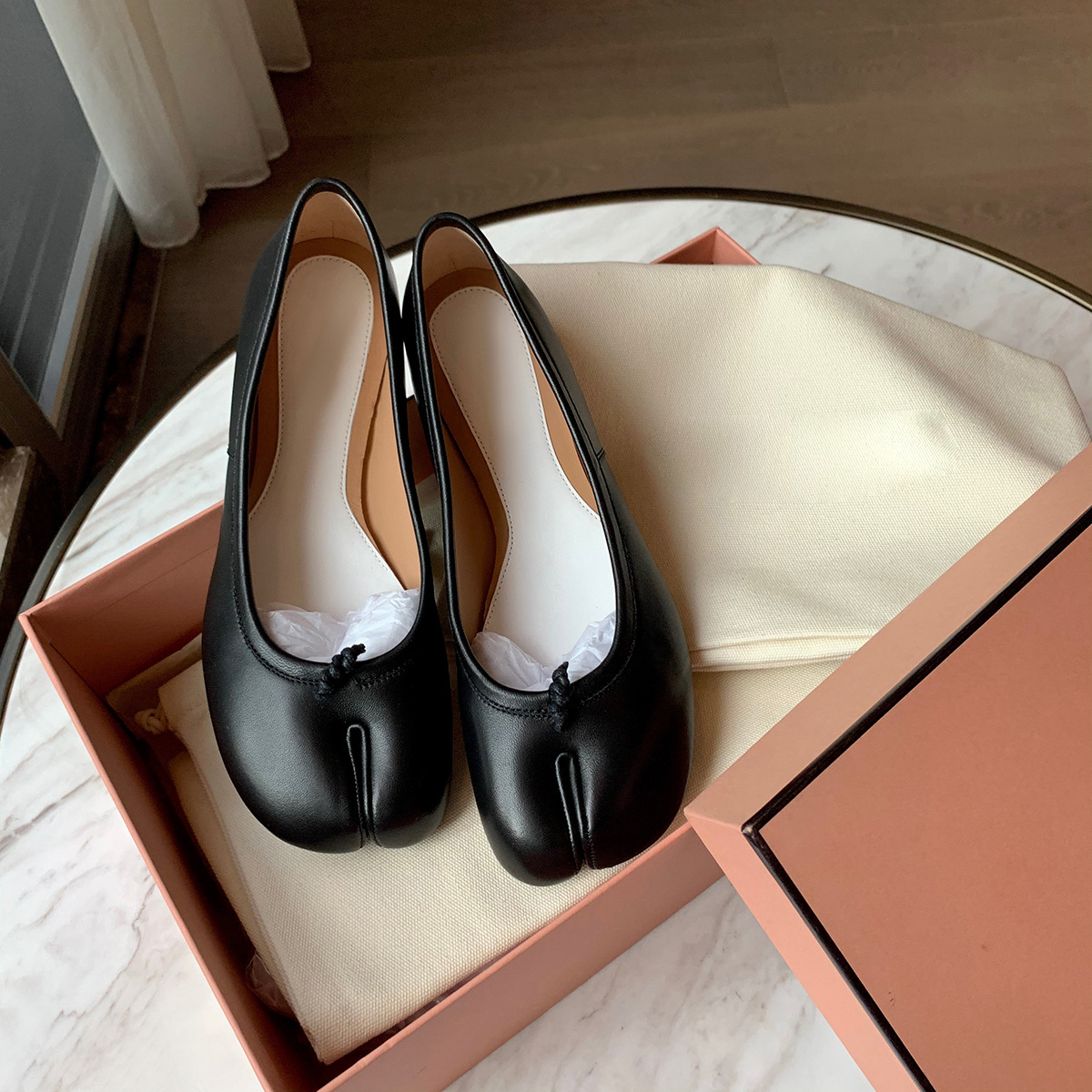 黒バレエフラットスプリットトゥシューズ女性メアリージェーンズ - Women'S Shoes Loafers Black のレビューと価格