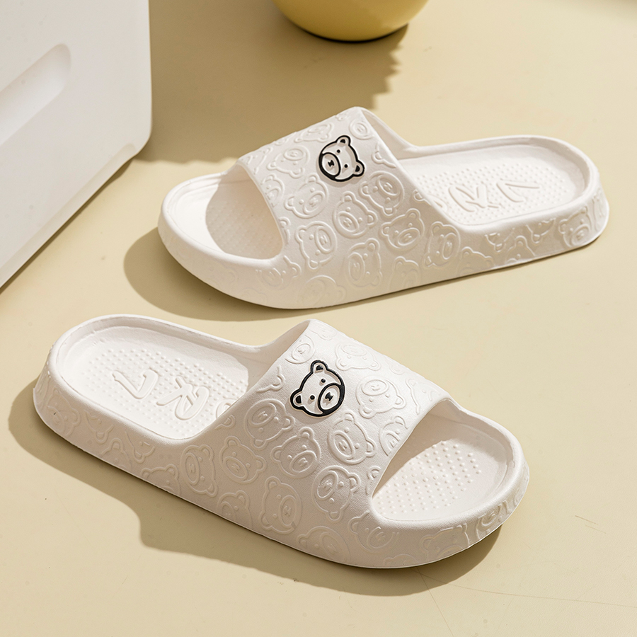印刷かわいいクマ女性スリッパ夏屋内ソフト漫画サンダル浴室滑り - Women'S Shoes Neuropathy のレビューと価格