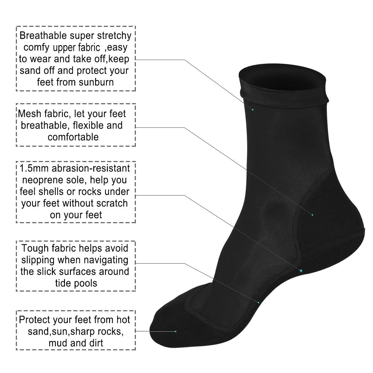 ネオプレンフィンソックス砂ビーチバレーボールサッカー薄型ポリ - Women'S Shoes Neuropathy のレビューと価格