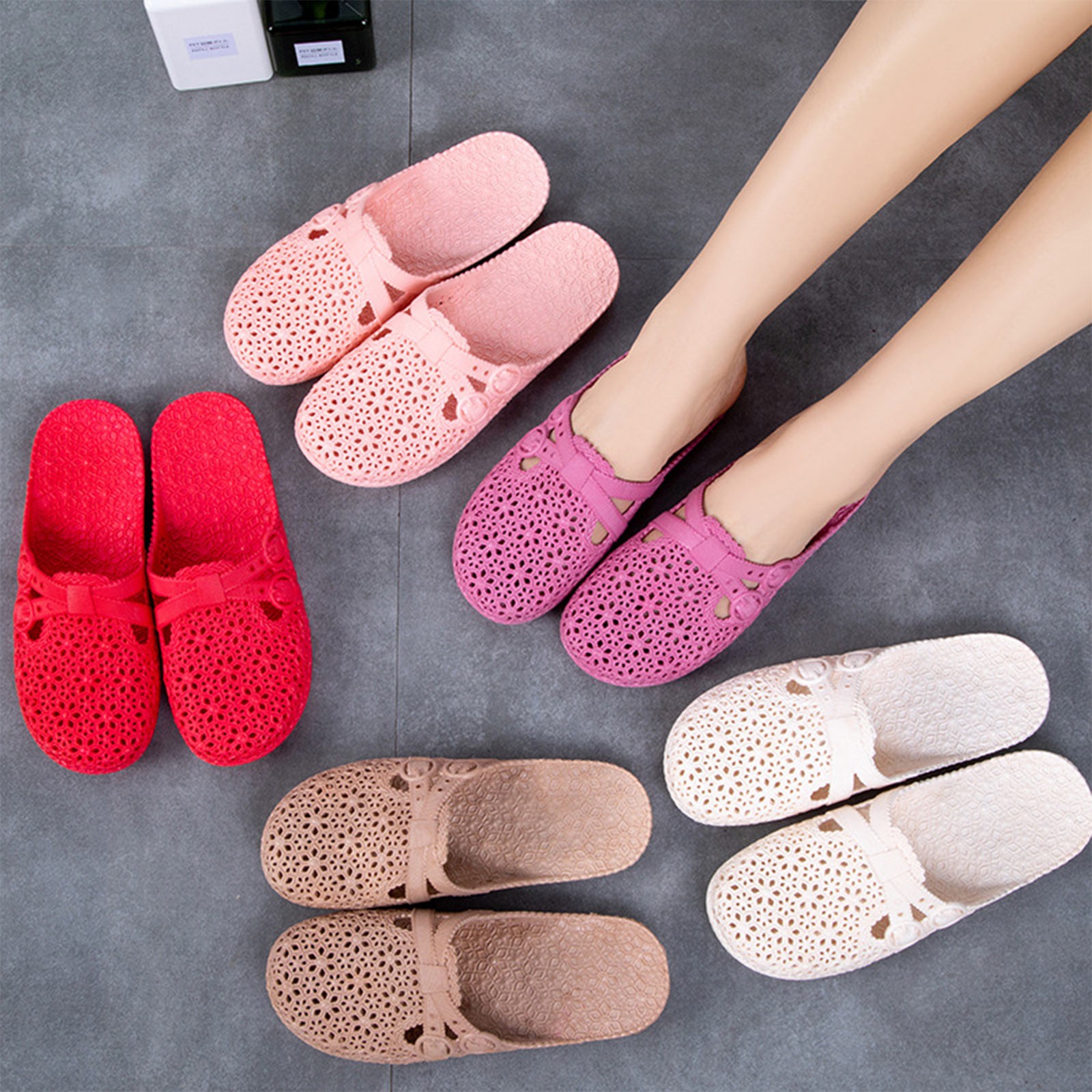 ラップトゥ通気性スリッパ夏の屋外穴あき靴ホームファッションカ - Women'S Shoes Large のレビューと価格