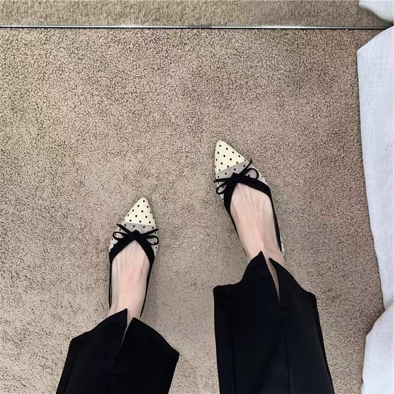 2026年夏新作 水玉模様 シングルシューズ エアメッシュ  - Pointed Toe Flat のレビューと価格