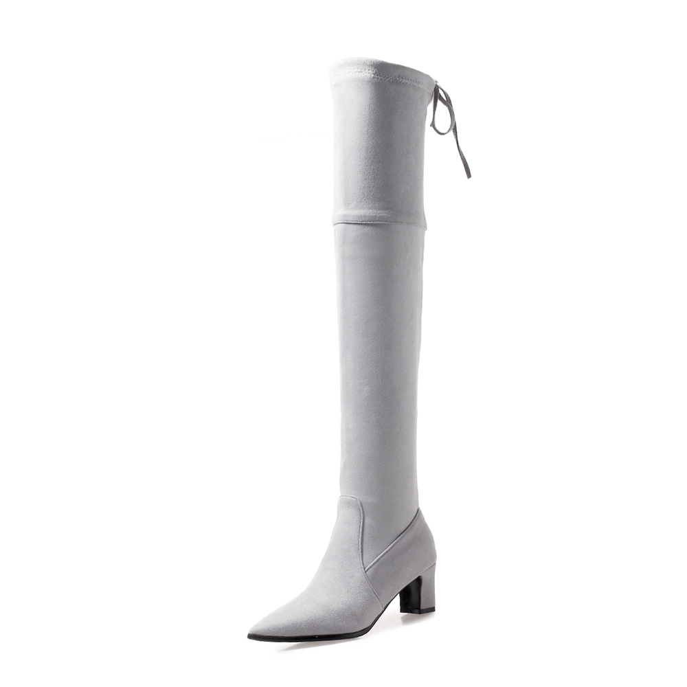 新冬暖色系イエローブラックレディース太もも丈ブーツポインテッ - Women'S Shoes In Size 12 のレビューと価格