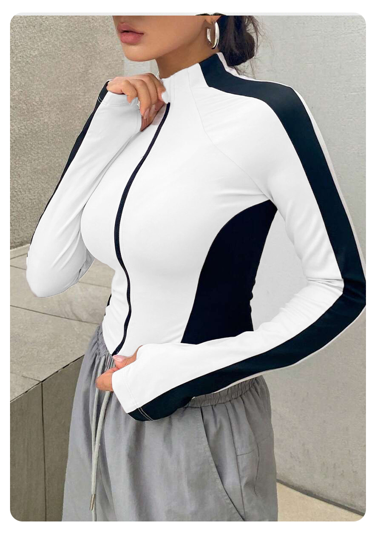 ヨガ服スタンドアップカラージャケットアウトドアスポーツ長袖女 - Women Shoes Zipper のレビューと価格