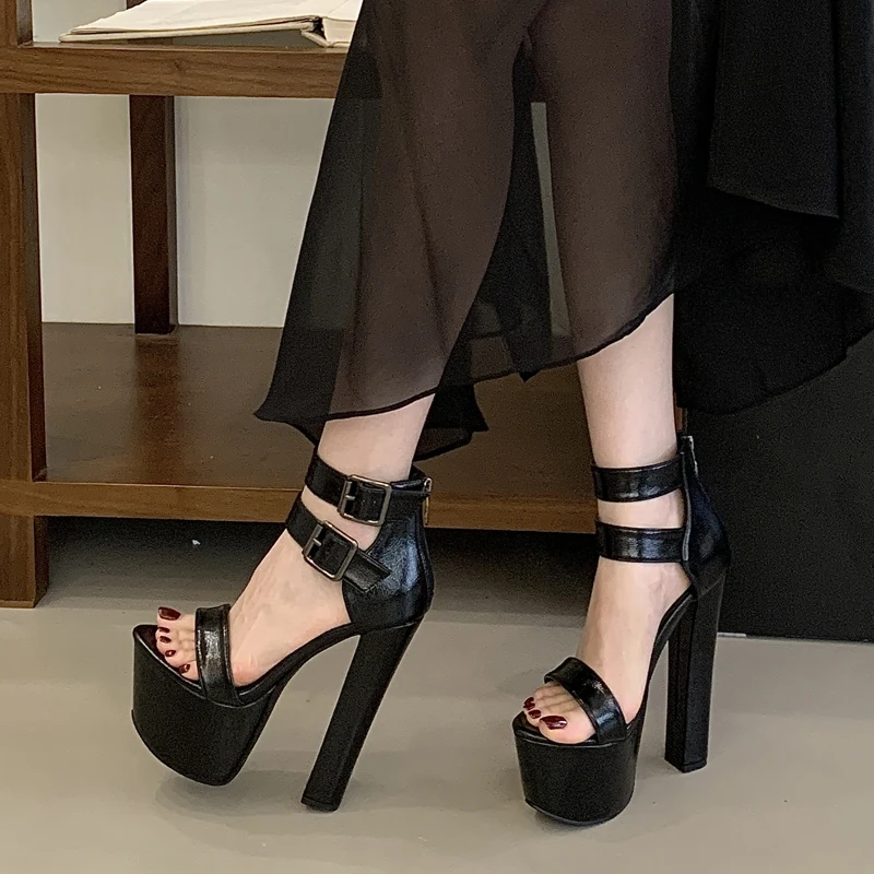 Eilyken 女性サンダル夏スクエアハイヒールジッパーシュ - Women Shoes Zipper のレビューと価格