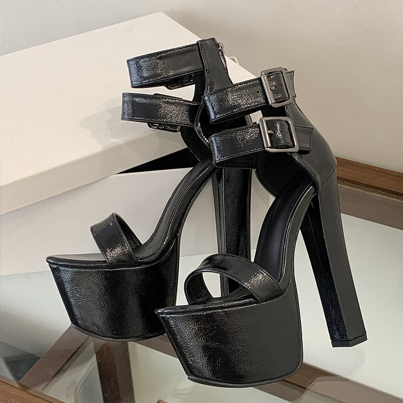 Eilyken 女性サンダル夏スクエアハイヒールジッパーシュ - Women Shoes Zipper のレビューと価格
