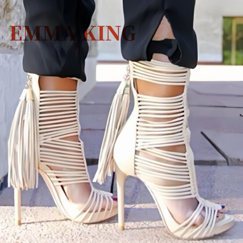 女性オープントゥストラップアンクルラップグラディエーターブー - Women Shoes Zipper のレビューと価格