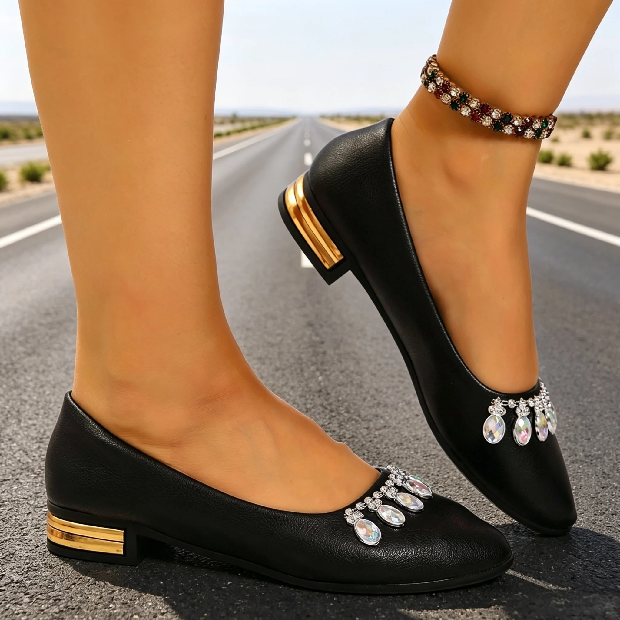 レディースフラットシューズ ポインテッドトゥ バレエシューズ - Pointed Toe Flat のレビューと価格