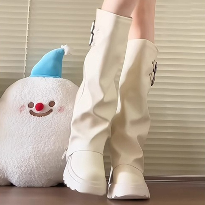パンクスタイルスプライシング厚底女性ニーハイブーツファッショ - Women'S Shoes For Fall のレビューと価格