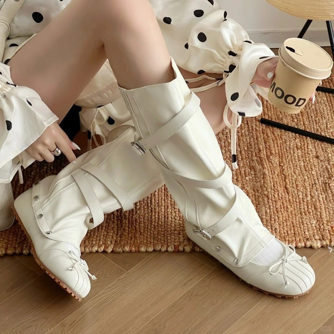 新しい取り外し可能なツーウェイバレエブーツ女性用フレンチスタ - Pointed Toe Flat のレビューと価格