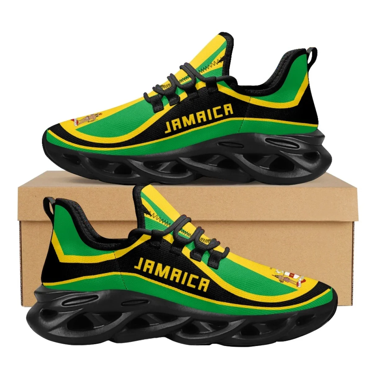 ジャマイカ国旗柄軽量レースアップメッシュシューズ女性男性用愛 - Women Shoes Name のレビューと価格