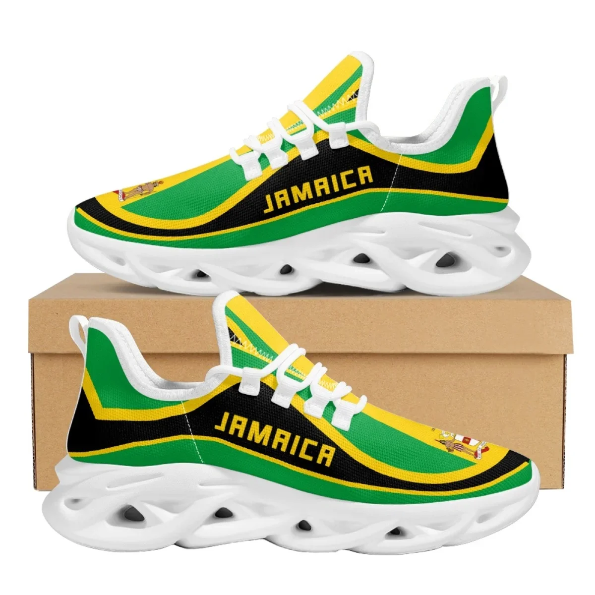 ジャマイカ国旗柄軽量レースアップメッシュシューズ女性男性用愛 - Women Shoes Name のレビューと価格
