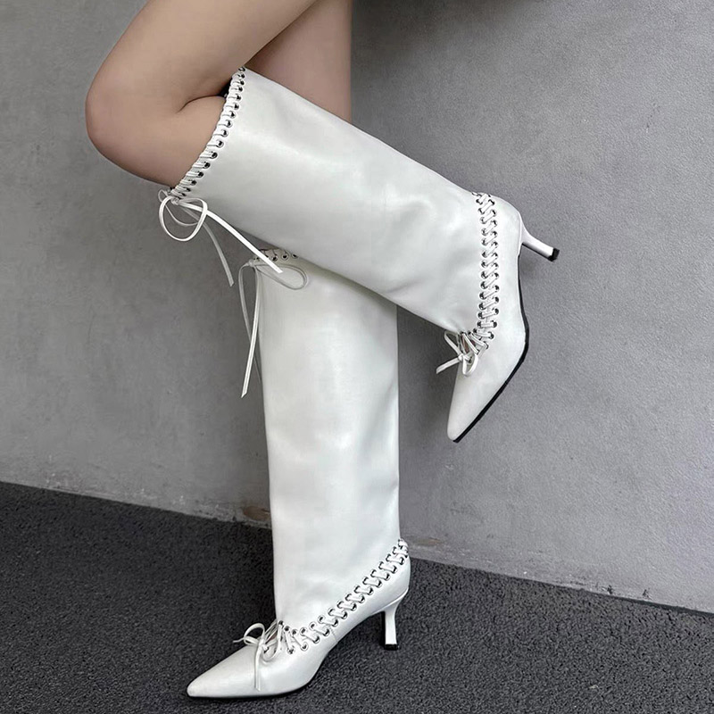 レディースニーハイブーツ ポインテッドトゥ ハイヒールシュー - Women'S Shoes In Size 12 のレビューと価格