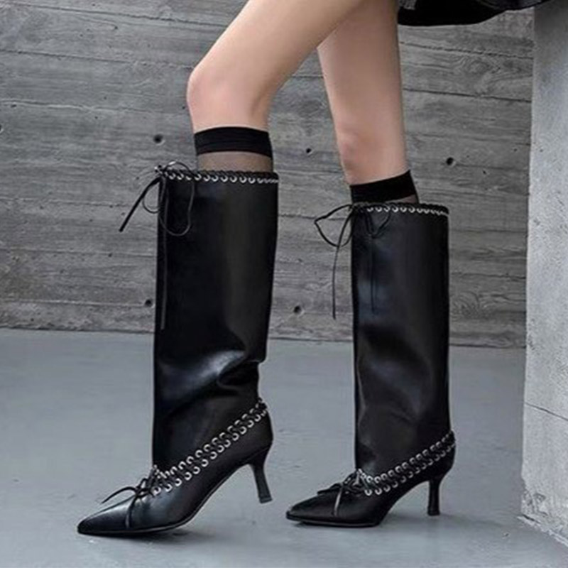 レディースニーハイブーツ ポインテッドトゥ ハイヒールシュー - Women'S Shoes In Size 12 のレビューと価格