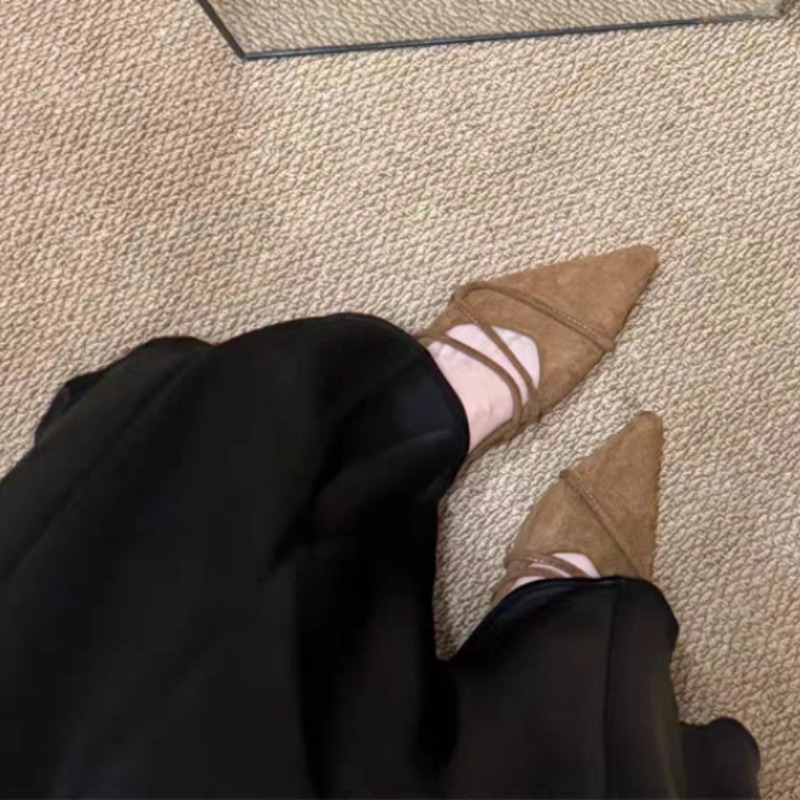 レトロフラットバレエダンスシングルシューズスリッポンローヒー - Pointed Toe Flat のレビューと価格
