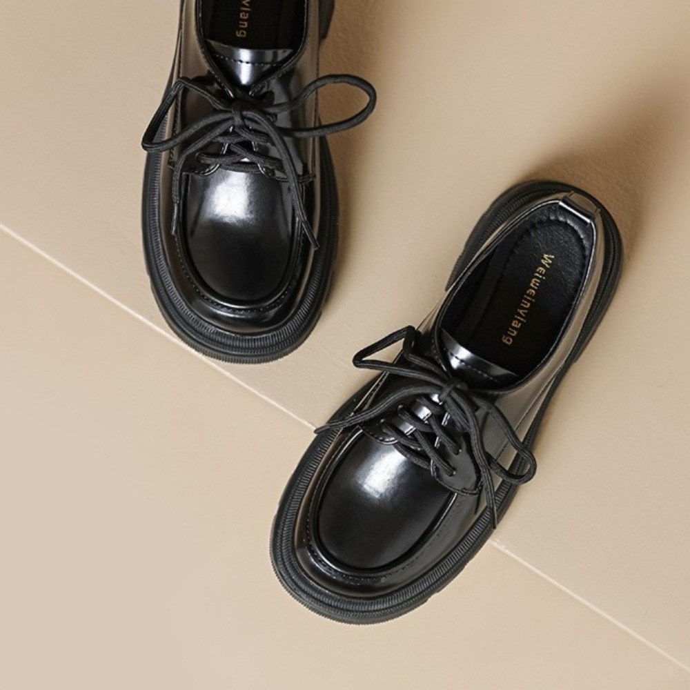 女性用ローファー レザー プラットフォーム ローファー レデ - Women'S Shoes Loafers Black のレビューと価格