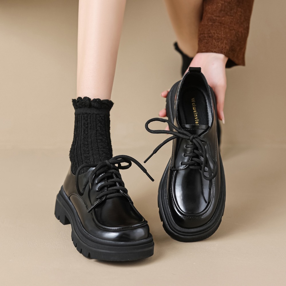 女性用ローファー レザー プラットフォーム ローファー レデ - Women'S Shoes Loafers Black のレビューと価格