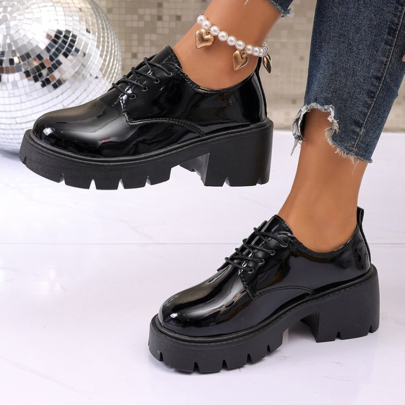 2026 新しい女性春黒プラットフォームフラットシューズ女性 - Women'S Shoes Loafers Black のレビューと価格