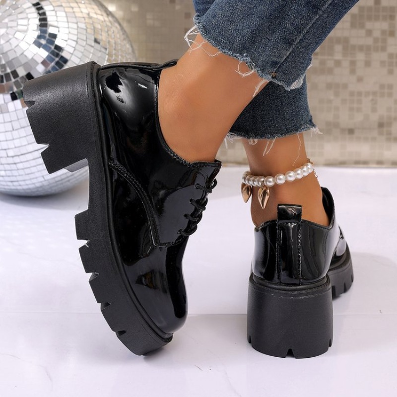 2026 新しい女性春黒プラットフォームフラットシューズ女性 - Women'S Shoes Loafers Black のレビューと価格