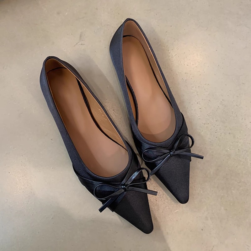 夏の新作シフォンファッション、甘いリボン付きカジュアルフラッ - Pointed Toe Flat のレビューと価格