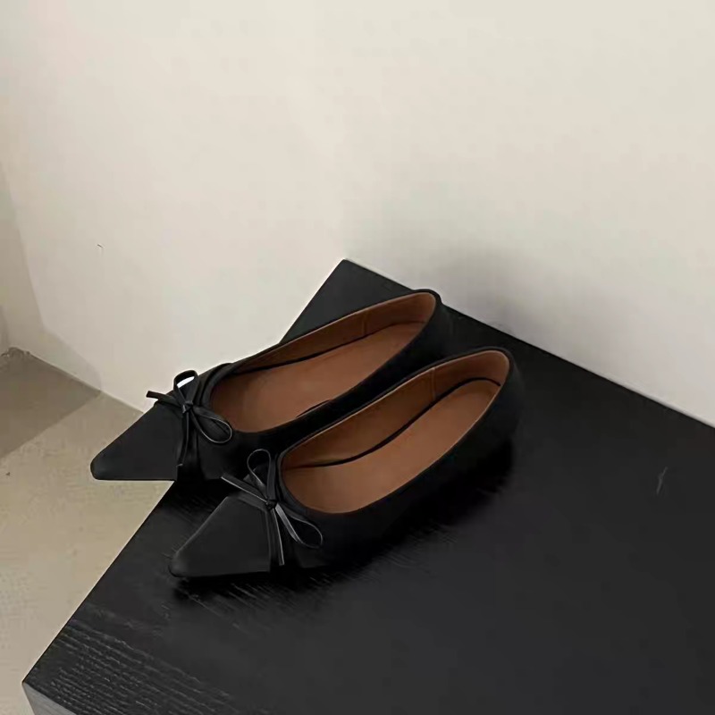 夏の新作シフォンファッション、甘いリボン付きカジュアルフラッ - Pointed Toe Flat のレビューと価格