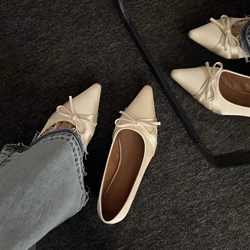 夏の新作シフォンファッション、甘いリボン付きカジュアルフラッ - Pointed Toe Flat のレビューと価格