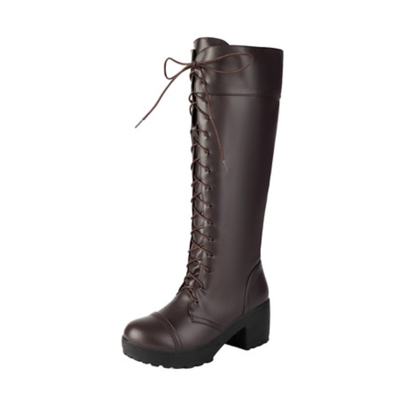 レディース ニーハイ レースアップ コンバットブーツ チャン - Women'S Shoes For Fall のレビューと価格