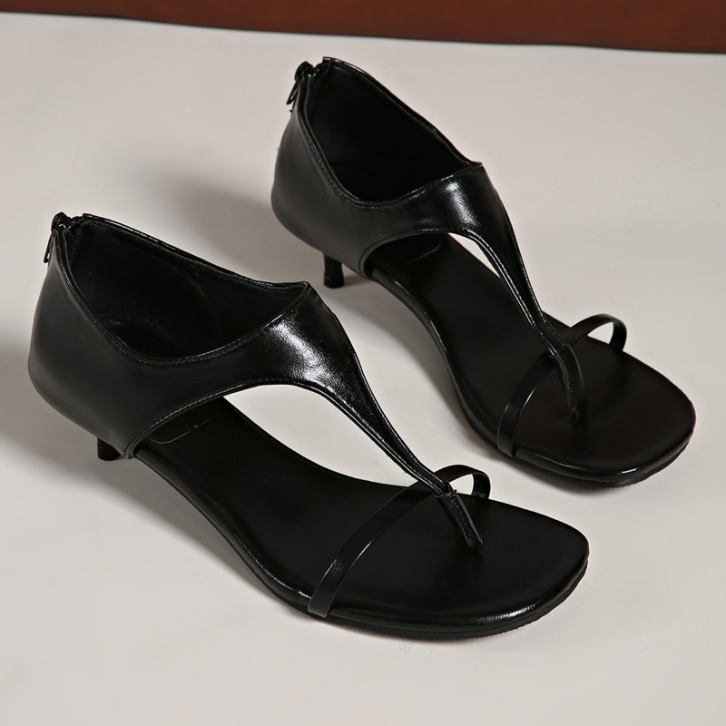 ミニマリスト T ストラップ キトゥン ヒール サンダル - - Women Shoes Zipper のレビューと価格